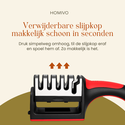 Velano Messenslijper reiniging - verwijderbare slijpkop eenvoudig omhoog tillen en afspoelen voor snelle reiniging
