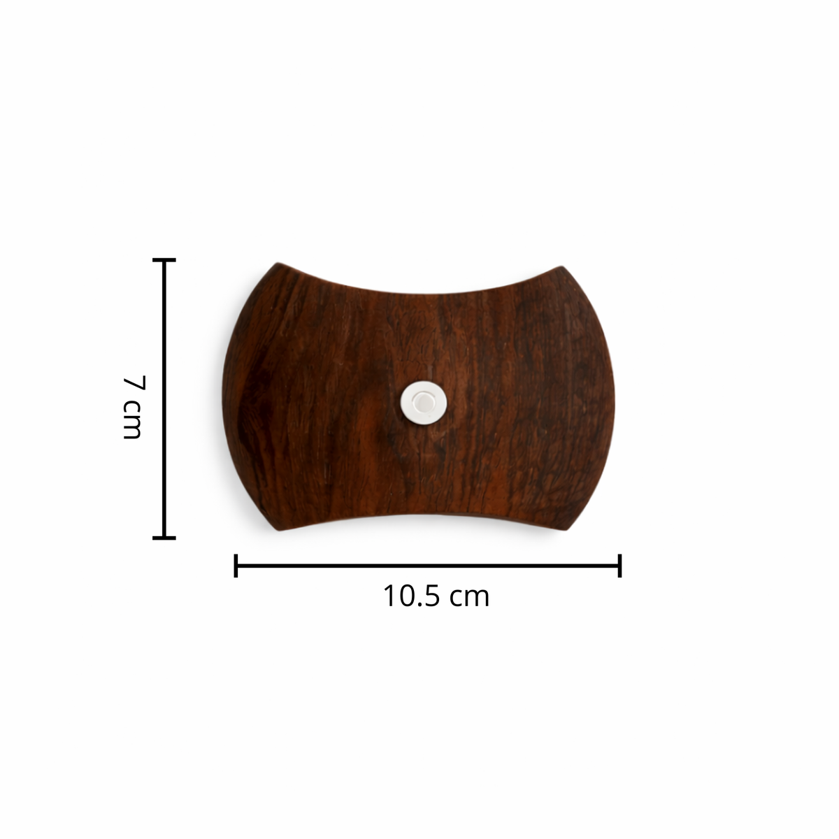 Wandlamp met houten ontwerp en wit knopje - 10,5 cm