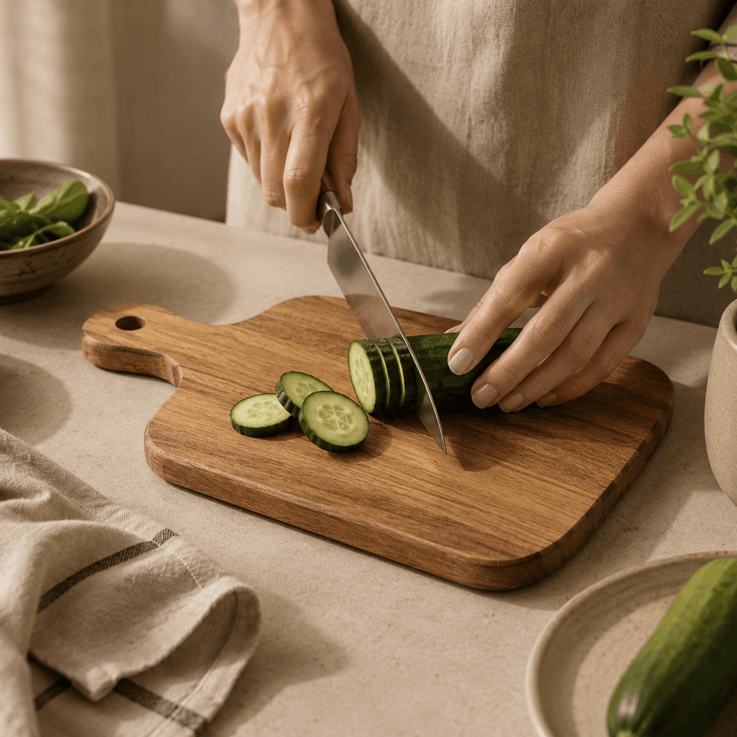 Snijplank Hout – Rustieke Snijplank met Handvat voor Keuken en Serveren