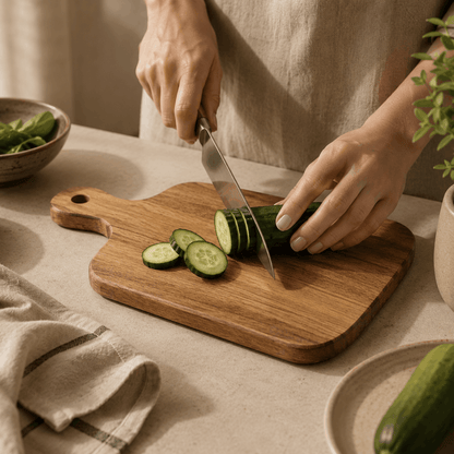 Snijplank Hout – Rustieke Snijplank met Handvat voor Keuken en Serveren
