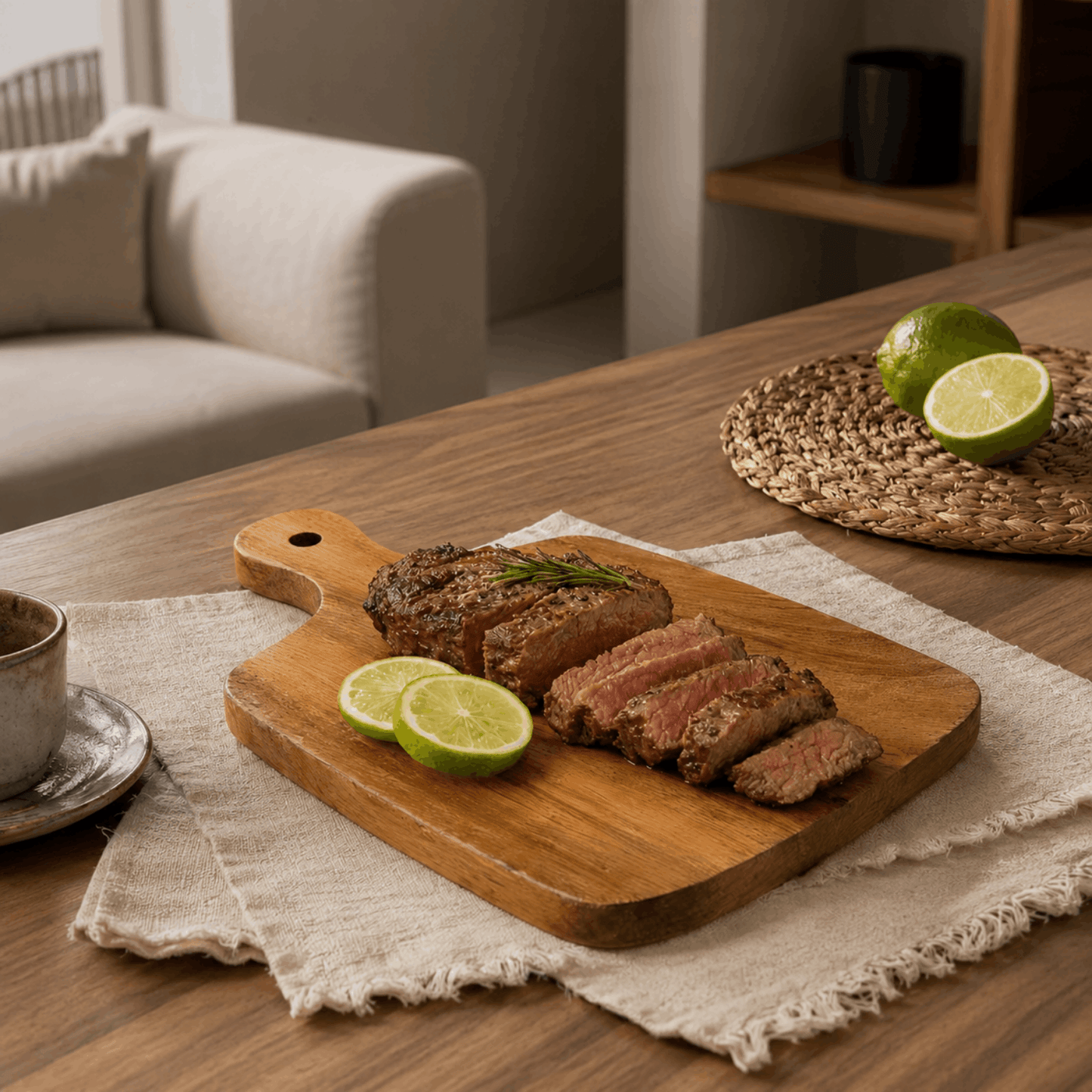 Snijplank Hout – Rustieke Snijplank met Handvat voor Keuken en Serveren