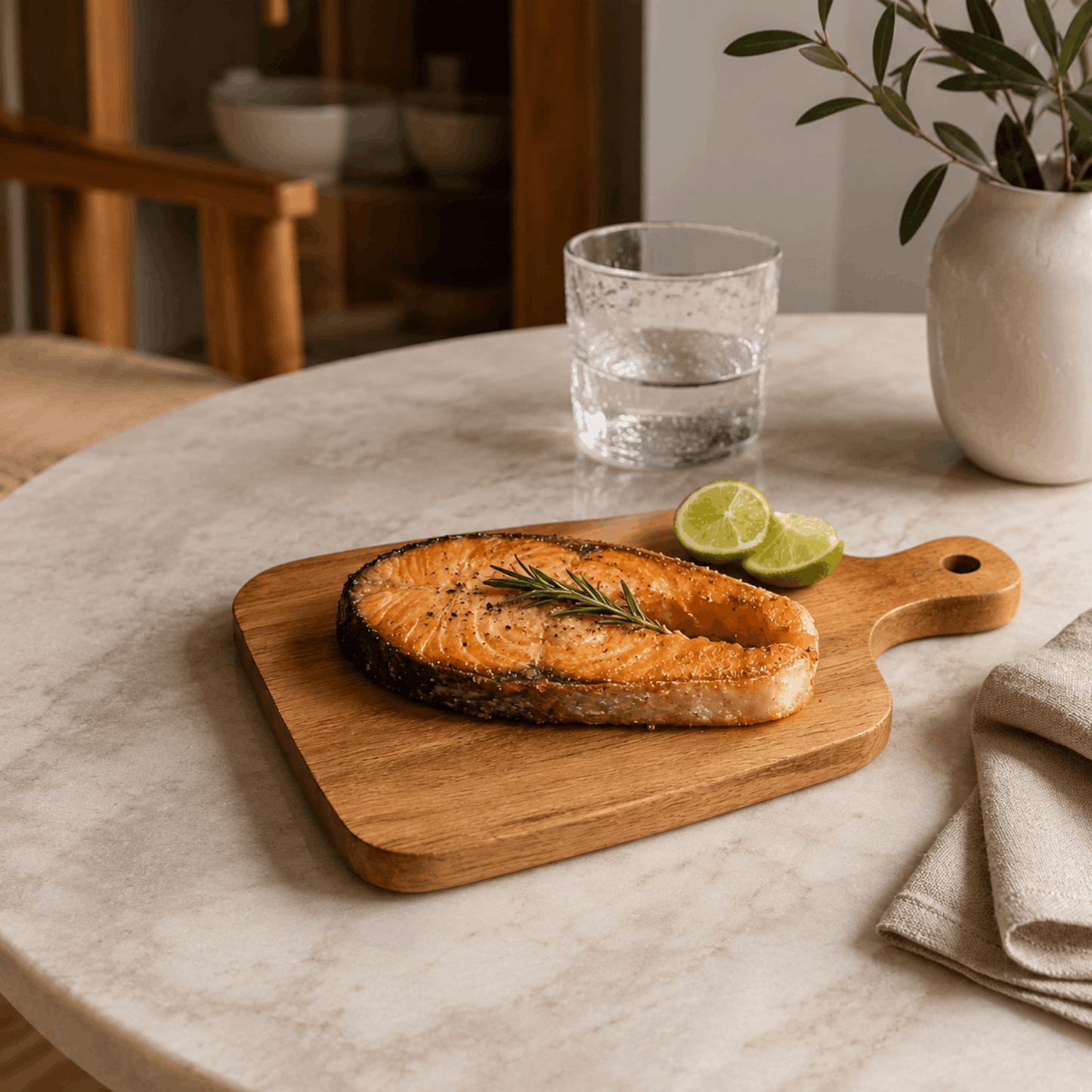 Snijplank Hout – Rustieke Snijplank met Handvat voor Keuken en Serveren