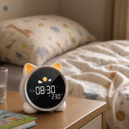 Kinderwekker Digitaal – Speelse Wekker met Nachtlamp en Temperatuurweergave