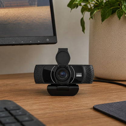 Webcam Full HD 1080P – Compacte USB Webcam met Microfoon en Privacycover