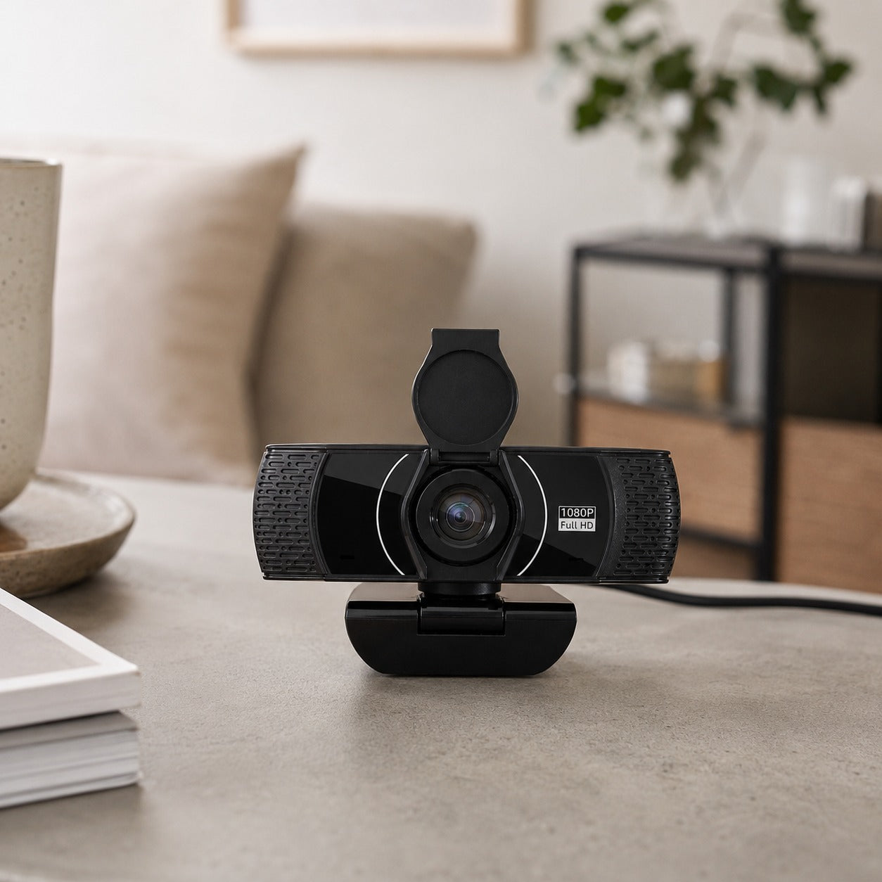 Webcam Full HD 1080P – Compacte USB Webcam met Microfoon en Privacycover